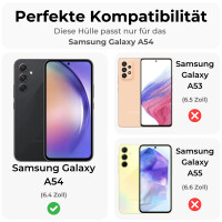Handykette Samsung Hülle mit Band Handyhülle Kartenfächer PU Leder Umhängetasche Galaxy A54 Grau