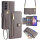 Handykette Samsung Hülle mit Band Handyhülle Kartenfächer PU Leder Umhängetasche Galaxy A54 Grau