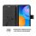 Huawei Hülle Handy Tasche Handyhülle Wallet Case Schutzhülle Blumen Mappe Etui  Huawei P-Smart 2021 Schwarz