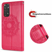 Hülle für Xiaomi Redmi Note 11 / 11S, Schutzhülle Klapphülle Handy Tasche Etui Rot