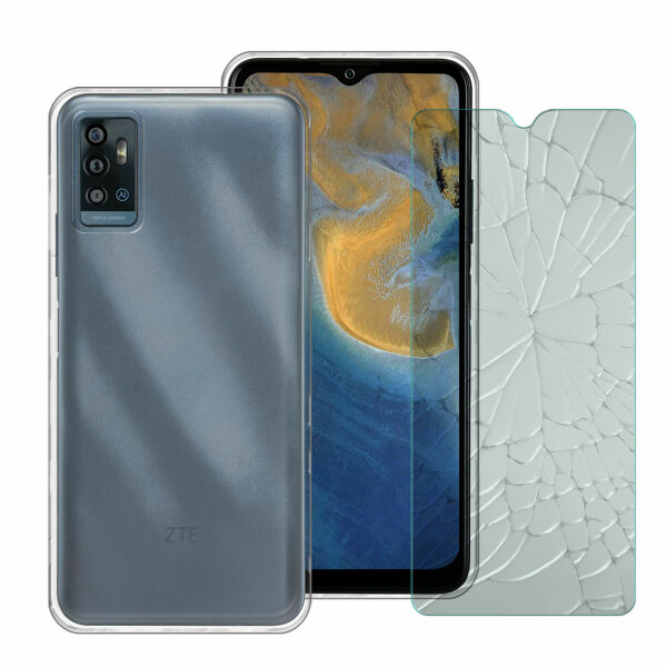 Handyhülle für ZTE Blade A71 – Transparent Case + Panzerschutzglas