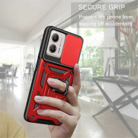 Outdoor Panzer Hülle Motorola Moto G13 / G23 / G53 mit Kameraschutz Ringhalter Rot