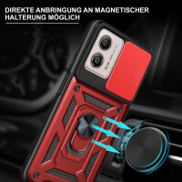 Outdoor Panzer Hülle Motorola Moto G13 / G23 / G53 mit Kameraschutz Ringhalter Rot