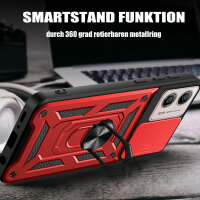 Outdoor Panzer Hülle Motorola Moto G13 / G23 / G53 mit Kameraschutz Ringhalter Rot