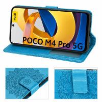 Hülle für Xiaomi Redmi Note 11s 5G / Poco M4 Pro 5G Handyhülle Handy Tasche Etui Blau