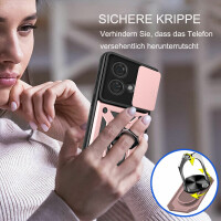 Outdoor Panzer Hülle Motorola Edge 40 Neo Handyhülle mit Kameraschutz Ringhalter Rosegold