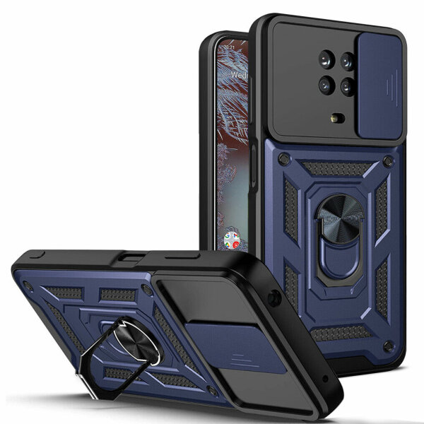 Outdoor Panzer Hülle Nokia G10 G20 Handyhülle mit Slide Kameraschutz Ringhalter Blau