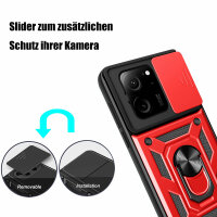 Outdoor Panzer Hülle Xiaomi 13T / 13T Pro Handyhülle Kameraschutz Ringhalter Rot
