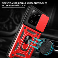 Outdoor Panzer Hülle Xiaomi 13T / 13T Pro Handyhülle Kameraschutz Ringhalter Rot
