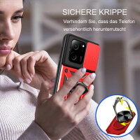 Outdoor Panzer Hülle Xiaomi 13T / 13T Pro Handyhülle Kameraschutz Ringhalter Rot