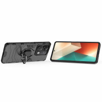 Hülle Xiaomi Redmi Note 13 5G Handyhülle Drehbar Ringhalter Magnet Bumper Case Schwarz