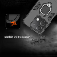 Hülle Xiaomi Redmi Note 13 5G Handyhülle Drehbar Ringhalter Magnet Bumper Case Schwarz