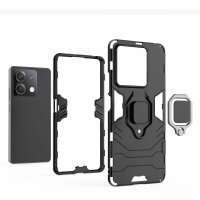 Hülle Xiaomi Redmi Note 13 5G Handyhülle Drehbar Ringhalter Magnet Bumper Case Schwarz