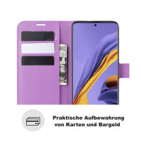 Handy Tasche für Samsung Galaxy A51 SM-A515 Hülle Case Buchhülle Klapphülle TPU PU-Leder Lila