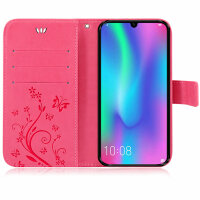 Huawei P-Smart 2019 Handy Tasche Handyhülle Wallet Schutz Hülle Blumen Cover Neu