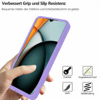 360° Grad Hülle Xiaomi Redmi A3 Rundum vollschutz Integriertem Displayschutz Lila