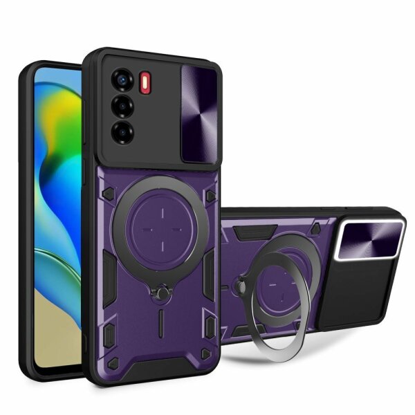 Handyhülle für ZTE Blade A71 – Ring Panzer Case Lila