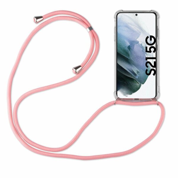 Handykette für Samsung S21 S22 S23 S24 FE Plus Ultra Handyhülle mit Band Hülle Galaxy S23+ Rosa