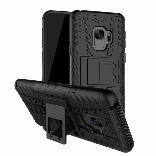 Handy Tasche für Samsung Galaxy Case Panzer Hülle Cover Schutzhülle Etui Bumper Galaxy S9 SM-G960 Schwarz