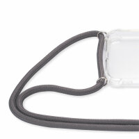 Handy Hülle mit Band Schutzhülle Handykette Seil Silikon Handy Tasche mit Schnur LG K61 Grau