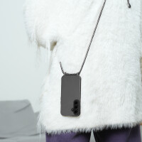 Handykette für Samsung Hanyhülle mit Band Hülle mit Kodel Smartphone Halskette Galaxy S24+ Schwarz