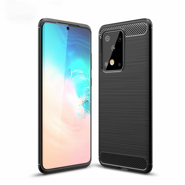 Handy Tasche für Samsung Galaxy S20 Ultra Carbon Hülle Schutzhülle Cover Bumper