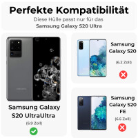Handy Tasche für Samsung Galaxy S20 Ultra Carbon Hülle Schutzhülle Cover Bumper