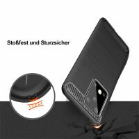 Handy Tasche für Samsung Galaxy S20 Ultra Carbon Hülle Schutzhülle Cover Bumper