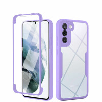 360°Grad Hülle für Samsung Galaxy S21+ Handyhülle mit Integriertem Displayschutz Lila