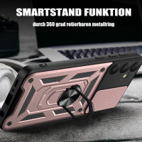 Outdoor Panzer Hülle für Samsung Galaxy A55 mit Kameraschutz Ringhalter Bumper  Rosegold
