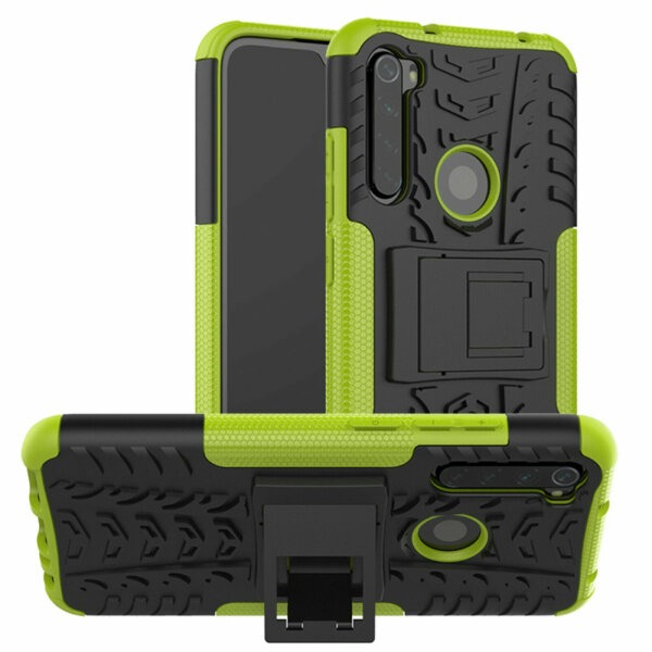 Xiaomi Redmi Note 8 ( 2021 ), Handy Tasche Outdoor Hülle Case Cover Bumper TPU  Grün