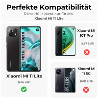 Hülle Xiaomi Mi 11 Lite 4G / 5G / NE, Handy Tasche Flip Case Etui Schale Wallet  Schwarz
