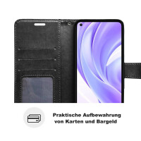 Hülle Xiaomi Mi 11 Lite 4G / 5G / NE, Handy Tasche Flip Case Etui Schale Wallet  Schwarz
