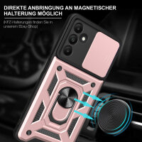 Outdoor Panzer Hülle für Samsung Galaxy A15 mit Kameraschutz Ringhalter Bumper  Rosegold
