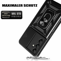 Handyhülle für Samsung Galaxy A25 – Ring Panzer Case Schwarz