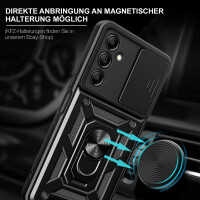 Handyhülle für Samsung Galaxy A25 – Ring Panzer Case Schwarz