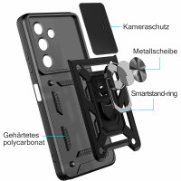 Handyhülle für Samsung Galaxy A25 – Ring Panzer Case Schwarz
