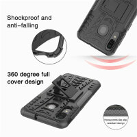 Handy Tasche für Samsung Galaxy Case Panzer Hülle Cover Schutzhülle Etui Bumper Galaxy A20 / A30 / A50 Schwarz