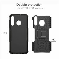 Handy Tasche für Samsung Galaxy Case Panzer Hülle Cover Schutzhülle Etui Bumper Galaxy A20 / A30 / A50 Schwarz