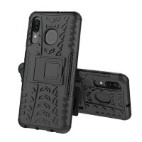 Handy Tasche für Samsung Galaxy Case Panzer Hülle Cover Schutzhülle Etui Bumper Galaxy A20 / A30 / A50 Schwarz