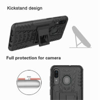 Handy Tasche für Samsung Galaxy Case Panzer Hülle Cover Schutzhülle Etui Bumper Galaxy A20 / A30 / A50 Schwarz