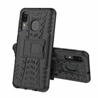 Handy Tasche für Samsung Galaxy Case Panzer Hülle Cover Schutzhülle Etui Bumper Galaxy A20 / A30 / A50 Schwarz