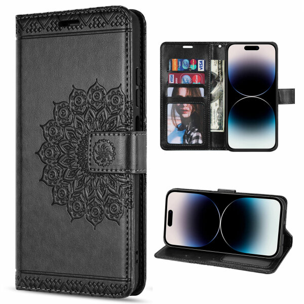 Handyhülle für Apple iPhone 14 Pro – Mandala Case Schwarz