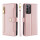 Handykette Samsung Hülle mit Band Handyhülle Kartenfächer PU Leder Umhängetasche Galaxy A23 Rosa