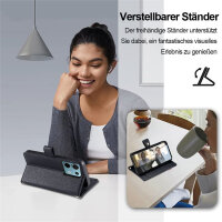 Handykette Xiaomi Hülle mit Band Handyhülle Kartenfächer PU Leder Umhängetasche Redmi Note 13 Pro 5G Schwarz
