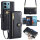Handykette Xiaomi Hülle mit Band Handyhülle Kartenfächer PU Leder Umhängetasche Redmi Note 13 Pro 5G Schwarz