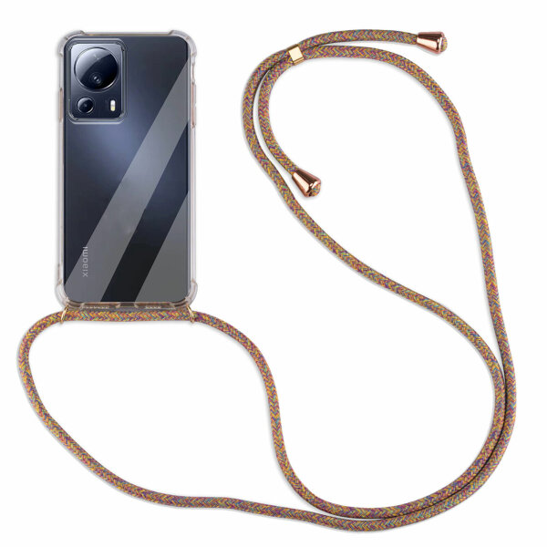 Handykette für Xiaomi 13 Lite Handyhülle mit Band Hülle mit Kordel Handy Tasche Rainbow