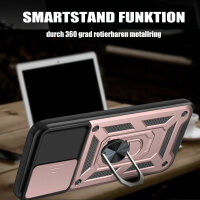 Outdoor Panzer Hülle Honor X8A Handyhülle mit Slide Kameraschutz Ringhalter Rosegold