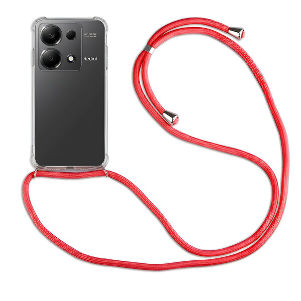 Handykett für Xiaomi Redmi Note 13 Serie Hülle mit Kordel Handyhülle mit Band  Redmi Note 13 Pro 4G in Rot