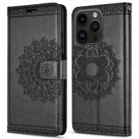 Handyhülle für Apple iPhone 14 Pro Max – Mandala Case Schwarz